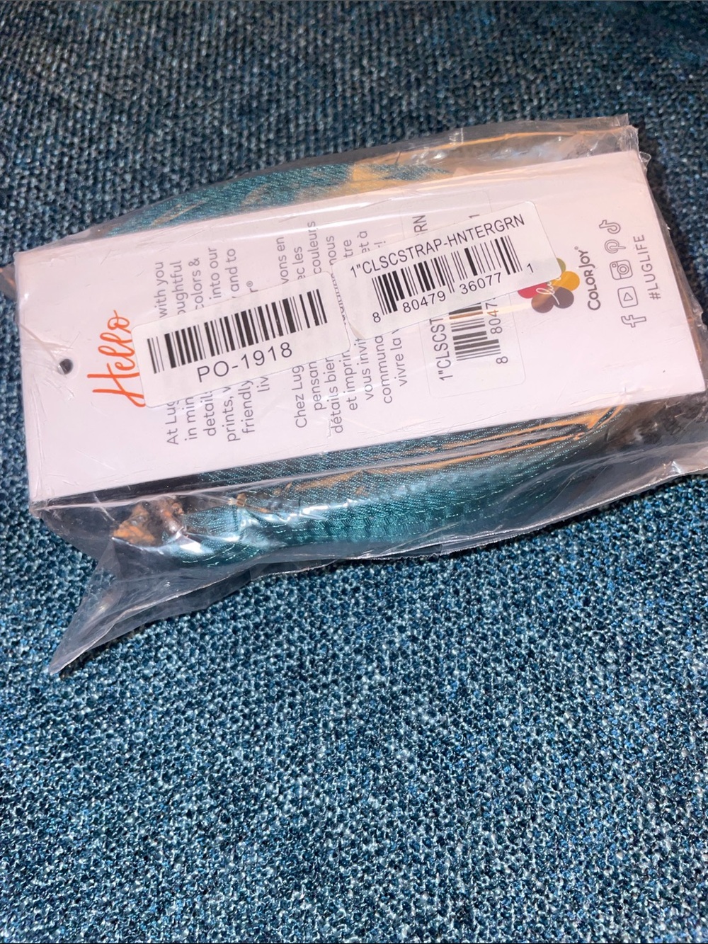 NWT- Lug 1” Classic strap Hunter Green
